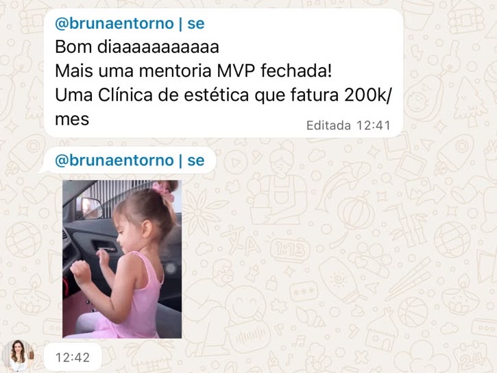 Print do depoimento de Bruna Entorno